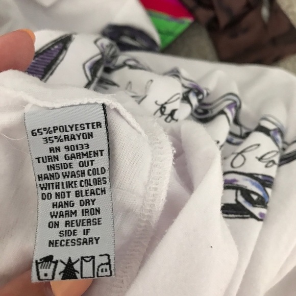 Bob Mackie white 3/4 sleeve ribbon and chain design top (T1) - Picture 5 of 5